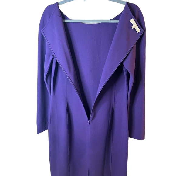 Michael Kors Purple Long Sleeve Sheath Dress Crew Neck Size 14 - Picture 7 of 10